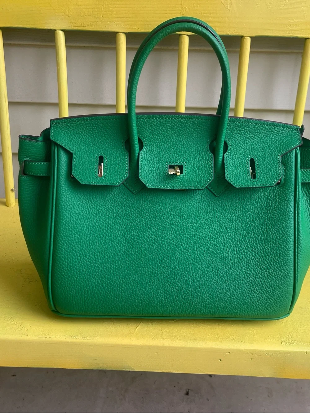 Faux Birkenstock style bag. Green Leather Top-Handle Women's Satchel